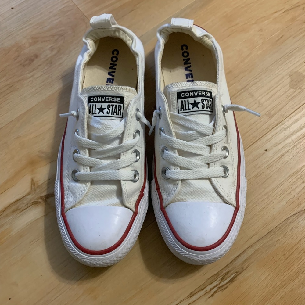 white slip on converse